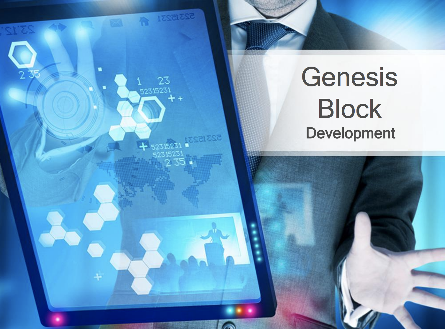 Genesis Block blockchain developer profile in English